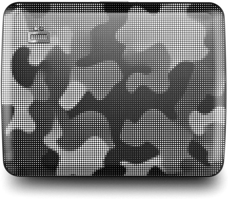 ÖGON -DESIGNS- Aluminum wallet, Large capacity with metal lock, RFID Protection against fraud and demagnetization, model Smart Case OSLO Large (Engraving Camo) - Image 1